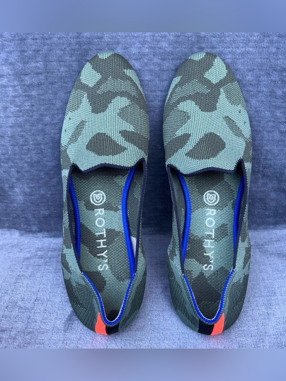 Rothy's Women's Camo Slip-On Flats Sz 10 in Olive Green Comfortable Casual Soft